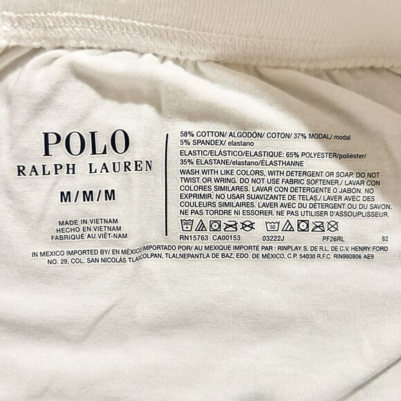 Polo Ralph Lauren Men’s Size M White 6 Inch Comfort Length Sleep Shorts - Picture 5 of 6